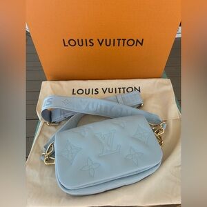 Louis Vuitton Wallet on Strap w/ Removable Chain in Bubblegum Glacier Calfskin